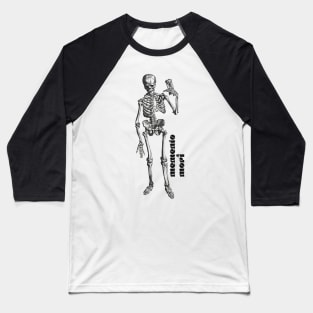 Memento Mori Vintage Stoic Skeleton Illustration Graphic Baseball T-Shirt